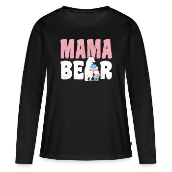 Mama Bear - Frauen Premium Bio Langarmshirt - Schwarz - Vorne - Julia (174cm)
