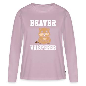 Beaver Whisperer - Frauen Premium Bio Langarmshirt - Altrosa - Vorne - Julia (174cm)