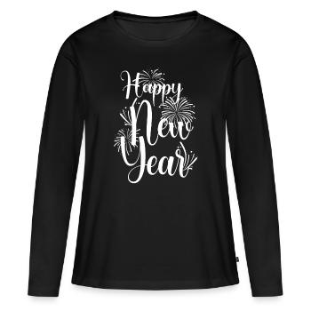 New Years Eve 2023 Celebration Party Gift Happy Ne - Women's Premium Organic Long Sleeve Shirt - black - Front - Julia (174cm)