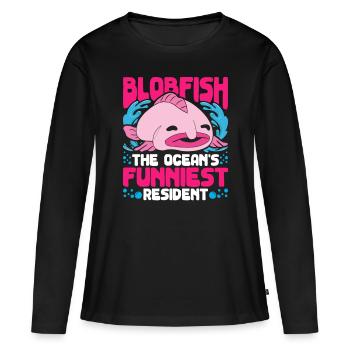 Blobfisch Blobfish The Ocean's Funniest Resident - Frauen Premium Bio Langarmshirt - Schwarz - Vorne - Julia (174cm)