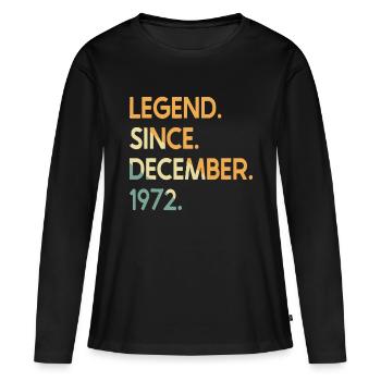50 ans de légende vintage depuis décembre 1972 50ème B - T-shirt manches longues Premium bio Femme - noir - Devant - Julia (174cm)