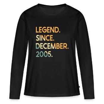 17 ans de légende vintage depuis décembre 2005 17ème B - T-shirt manches longues Premium bio Femme - noir - Devant - Julia (174cm)