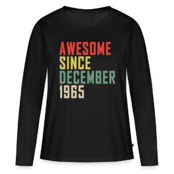 58e anniversaire génial depuis décembre 1965 - T-shirt manches longues Premium bio Femme - noir - Devant - Julia (174cm)