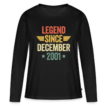 Legend Since December 2001 - Women's Premium Organic Long Sleeve Shirt - black - Front - Julia (174cm)