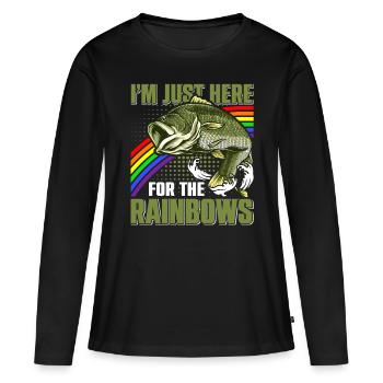 Funny Fishing Men Women - Frauen Premium Bio Langarmshirt - Schwarz - Vorne - Julia (174cm)