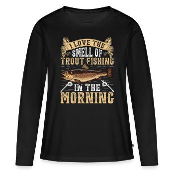 Funny Fishing Men Women - Frauen Premium Bio Langarmshirt - Schwarz - Vorne - Julia (174cm)