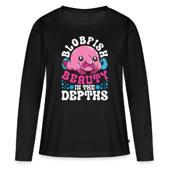 Blobfisch Blobfish Beauty In The Depths - Women's Premium Organic Long Sleeve Shirt - black - Front - Julia (174cm)