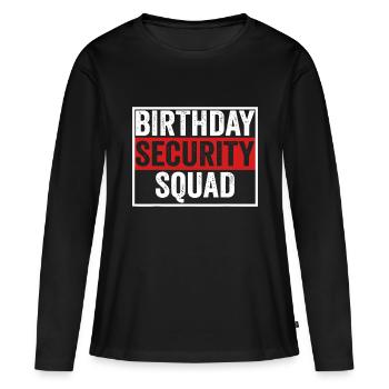 Anniversaire Security Squad Funny Family Party Best Ev - T-shirt manches longues Premium bio Femme - noir - Devant - Julia (174cm)