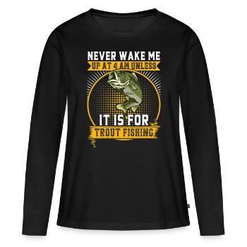 Funny Fishing Men Women - Frauen Premium Bio Langarmshirt - Schwarz - Vorne - Julia (174cm)