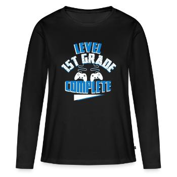 Last Day Of School Level 1st Grade Complete Gamer - Women's Premium Organic Long Sleeve Shirt - black - Front - Julia (174cm)