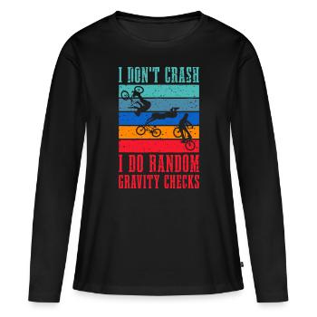 Fun VTT Descente Motocross & Cyclisme - T-shirt manches longues Premium bio Femme - noir - Devant - Julia (174cm)