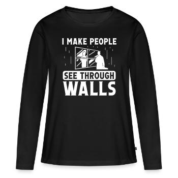 Glaser Make People See Through Walls Fensterbau - Women's Premium Organic Long Sleeve Shirt - black - Front - Julia (174cm)