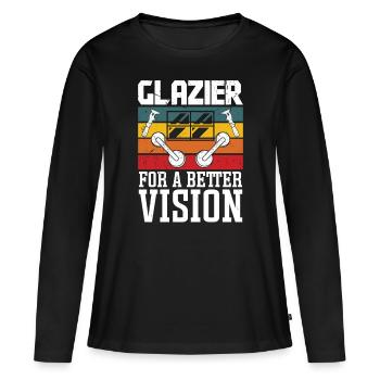 Glaser Glazier For A Better Vision Glaserarbeiter - Women's Premium Organic Long Sleeve Shirt - black - Front - Julia (174cm)