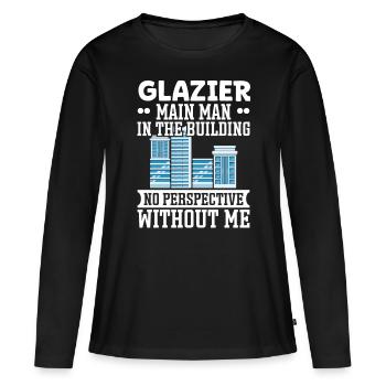Glaser Glazier Main Man In The Building Fensterbau - Women's Premium Organic Long Sleeve Shirt - black - Front - Julia (174cm)