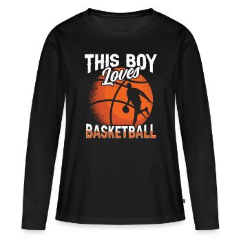 Ce garçon aime le basketteur - T-shirt manches longues Premium bio Femme - noir - Devant - Julia (174cm)