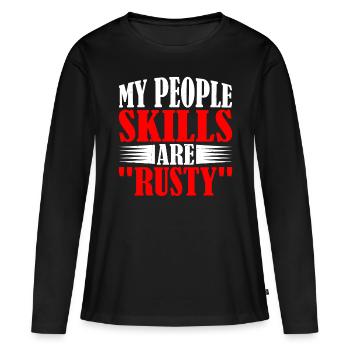 Mes compétences relationnelles sont « rouillées » 13 - T-shirt manches longues Premium bio Femme - noir - Devant - Julia (174cm)