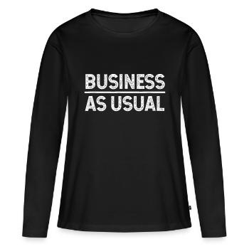 Business as usualol dirtyrzagzagangstatuff crew - Frauen Premium Bio Langarmshirt - Schwarz - Vorne - Julia (174cm)