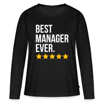 Bester Manager aller Zeiten Lustiger Verwalter - Frauen Premium Bio Langarmshirt - Schwarz - Vorne - Julia (174cm)