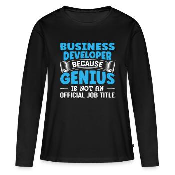 Business Development Genius Manager Developerillum - T-shirt manches longues Premium bio Femme - noir - Devant - Julia (174cm)