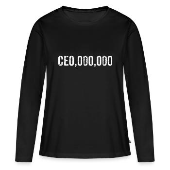 CEO,000,000 Unternehmer Business Millionär Desi - Frauen Premium Bio Langarmshirt - Schwarz - Vorne - Julia (174cm)