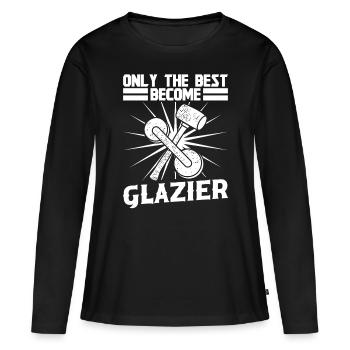 Glazier Best Become Glazier Glazier Glass - Women's Premium Organic Long Sleeve Shirt - black - Front - Julia (174cm)