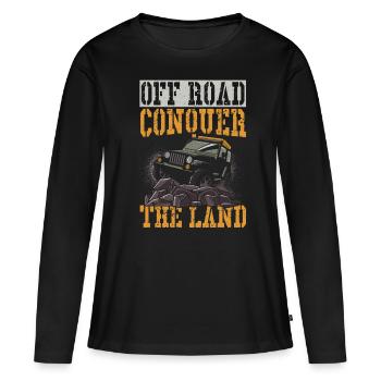 Tout-terrain Conquérir le terrain Hors route - T-shirt manches longues Premium bio Femme - noir - Devant - Julia (174cm)