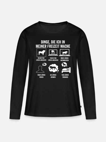 Löwe Löwen - Frauen Premium Bio Langarmshirt - Schwarz