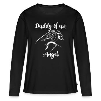 Hommes Papa D’un Ange Perte de Grossesse Fausses couches - T-shirt manches longues Premium bio Femme - noir - Devant - Julia (174cm)