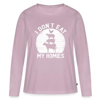 Vegetarian I Don't Eat My Homies Women Men Funny V - Women's Premium Organic Long Sleeve Shirt - dusky pink - Front - Julia (174cm)