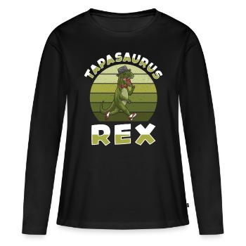 Tapasaurus Rex Dinosaurier T-rex Tyrannosaurus rex - Frauen Premium Bio Langarmshirt - Schwarz - Vorne - Julia (174cm)