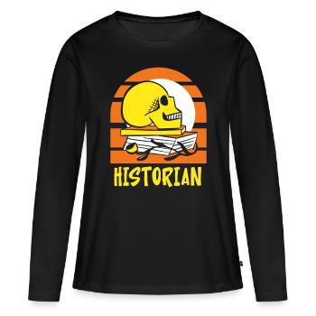 Historien Histoire Professeur d’histoire - T-shirt manches longues Premium bio Femme - noir - Devant - Julia (174cm)