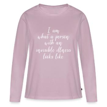 Invisible Illness Awareness, Chronic Disabilitydis - Women's Premium Organic Long Sleeve Shirt - dusky pink - Front - Julia (174cm)