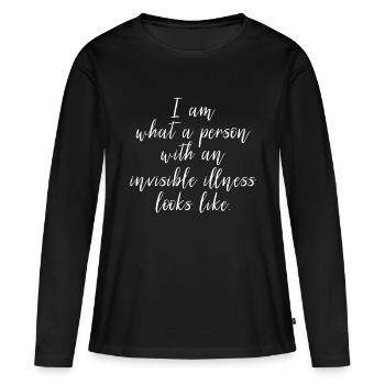Unsichtbares Krankheitsbewusstsein, chronische Behinderung - Frauen Premium Bio Langarmshirt - Schwarz - Vorne - Julia (174cm)