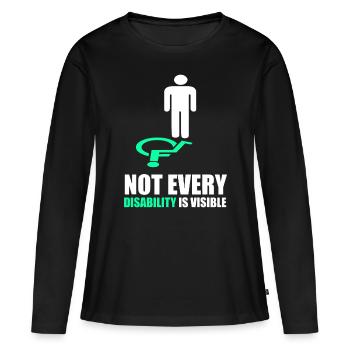 Nicht jede Behinderung ist sichtbar - Disability Aware - Frauen Premium Bio Langarmshirt - Schwarz - Vorne - Julia (174cm)