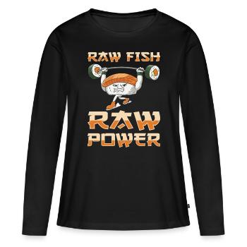 Cuisine japonaise Sushi Lovers Bodybuilders - T-shirt manches longues Premium bio Femme - noir - Devant - Julia (174cm)