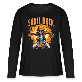 Halloween Skeleton Dabbing Hip Hop Skull Rock - T-shirt manches longues Premium bio Femme - noir - Devant - Julia (174cm)