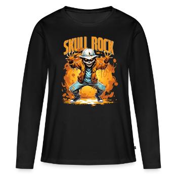 Halloween Skeleton Dabbing Hip Hop Skull Rock - T-shirt manches longues Premium bio Femme - noir - Devant - Julia (174cm)