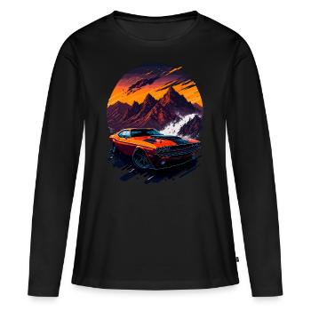 Klassischer Sportwagen - Frauen Premium Bio Langarmshirt - Schwarz - Vorne - Julia (174cm)