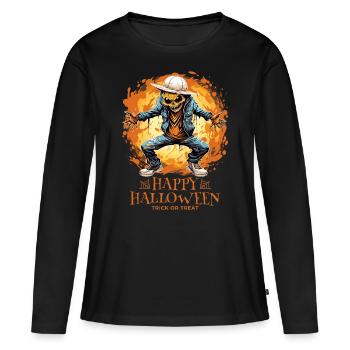 Joyeux Halloween Jack O Lantern Dabbing Monster - T-shirt manches longues Premium bio Femme - noir - Devant - Julia (174cm)