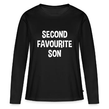 lustige zweitlieblingssohn kinder geschwister - Frauen Premium Bio Langarmshirt - Schwarz - Vorne - Julia (174cm)