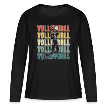 Beach Volleyball Retro Volleyball Set Beachball - Women's Premium Organic Long Sleeve Shirt - black - Front - Julia (174cm)