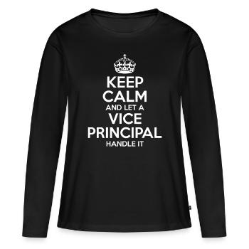 VICE PRINCIPAL Cadeau Drôle Titre du poste Profession Bir - T-shirt manches longues Premium bio Femme - noir - Devant - Julia (174cm)