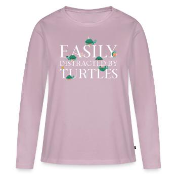 Sea Turtle Tortoise Easily - Frauen Premium Bio Langarmshirt - Altrosa - Vorne - Julia (174cm)