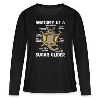 Anatomy of the Sugar Glider owner Sugar Gliders - Women's Premium Organic Long Sleeve Shirt - black - Front - Julia (174cm)