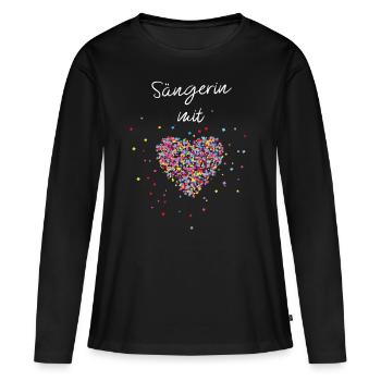 Sängerin mit Herz Musikschule Gesangsunterricht - Frauen Premium Bio Langarmshirt - Schwarz - Vorne - Julia (174cm)