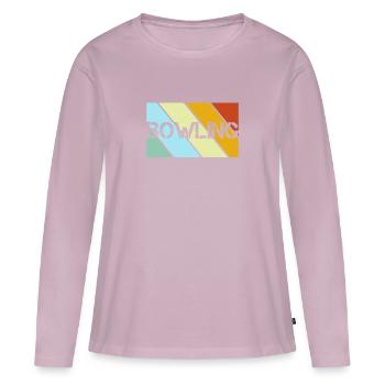 Bowling Rétro - T-shirt manches longues Premium bio Femme - rose poudré - Devant - Julia (174cm)