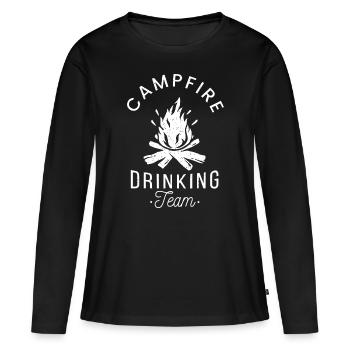 Équipe de buveurs de feu de camp Camp Lovers Scout Camper - T-shirt manches longues Premium bio Femme - noir - Devant - Julia (174cm)