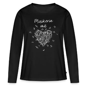 Musikerin mit Herz Orchester Dirigentin Komponist - Frauen Premium Bio Langarmshirt - Schwarz - Vorne - Julia (174cm)