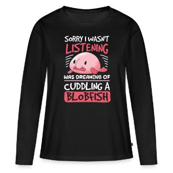 Biologiste marin Poissons d’eau profonde Blob Océan - T-shirt manches longues Premium bio Femme - noir - Devant - Julia (174cm)