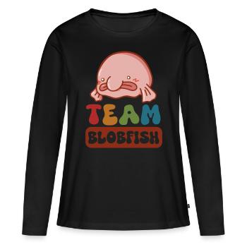 Biologiste marin Poissons d’eau profonde Blob Océan - T-shirt manches longues Premium bio Femme - noir - Devant - Julia (174cm)